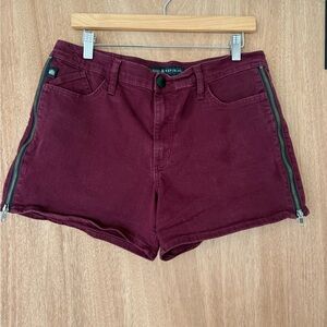 Rock & Republic maroon kimber side zipper shorts Moto-Grunge Edgy Streetwear- 14